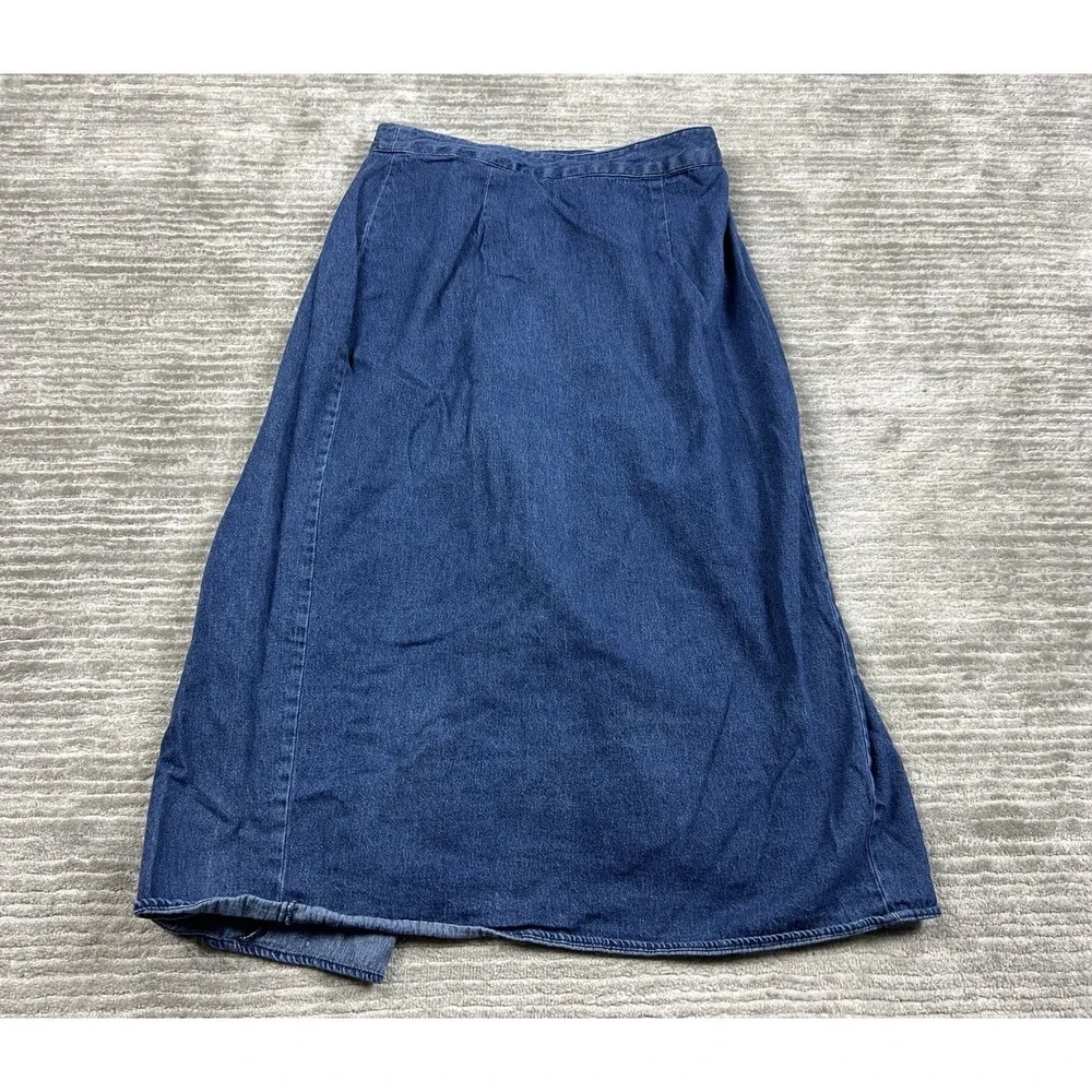 Vintage City Girl Sport Skirt Womens 14 Blue Denim Dark Wash Long USA‎